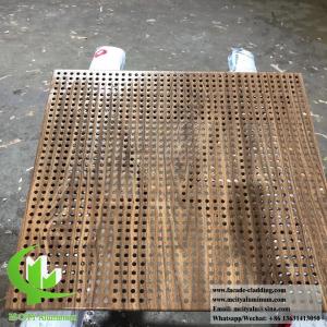 Quality Perforated metal panels aluminum sheet for facade with wood grain color for sale