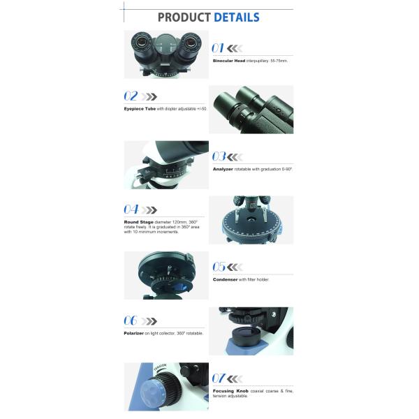 WF10x/18mm Polarized Light Microscope With Abbe N.A.1.25, With Dia 2~30mm Iris Diaphragm A15.1302