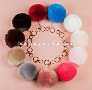 Quality 2016 new style faux fox fur pom pom fashion accessory ball faux fur key chain for sale