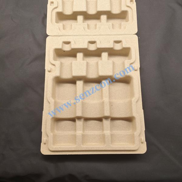Customized pulp molded bases for daily chemical and household products, dry-pressed composite whole set of packaging with embossed LOGO. It is