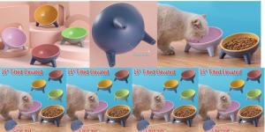 Quality Raised Tilted Elevated Bowl Pet Cats Dogs Food Water Dish Backflow Prevention Feeding Dispenser Container for sale