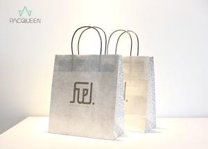 Quality SOS Style Kraft Paper Carry Bags , White Paper Bags With Handles Strong Twisted for sale
