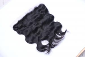 Quality Wholesale 100% Remy Human Hairpiece Body Wave Jet Black Color 13x4 Lace Frontal for sale