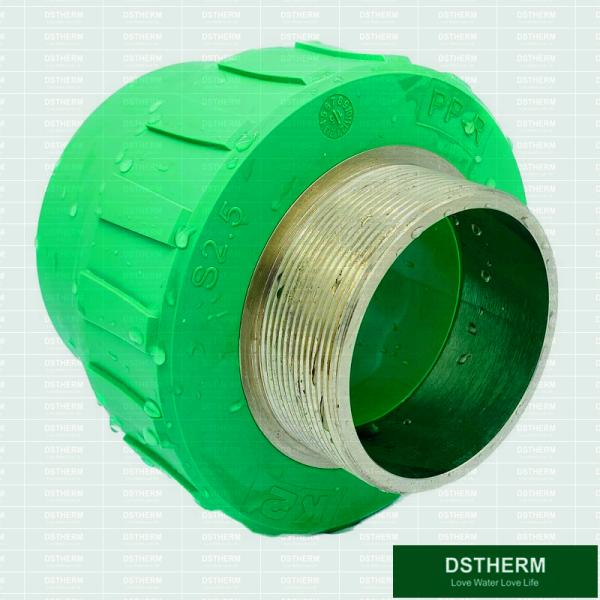 3 Inch Plastic PPR Male / Female Threaded Coupling CW617N Brass Inserts