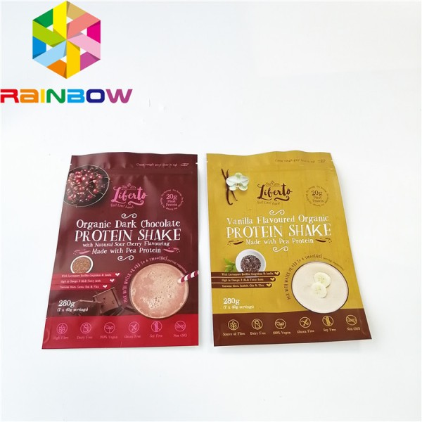 Reusable Dried Food Packaging Bag Three Side Heat Seal Pouch Glossy Surface Printing