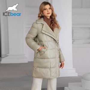 Quality Multiple Pockets Luxurious Mid Length Down / Cotton Jacket Featuring Real Fox Fur Collar And Oblique Placket Design for sale