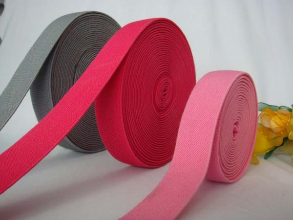 Buy Solid color Yarn dye Flat Elastic Ribbons at wholesale prices