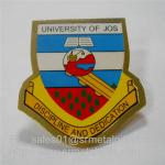 Custom gold plated enamel painting university lapel pin with butterfly clutch,