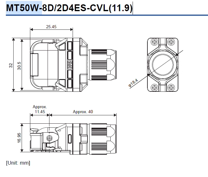 MT50W-8D/2D4ES-CVL(11.9) MT50W-8D/2D4ES-CVS(11.9) Single cable type one cable