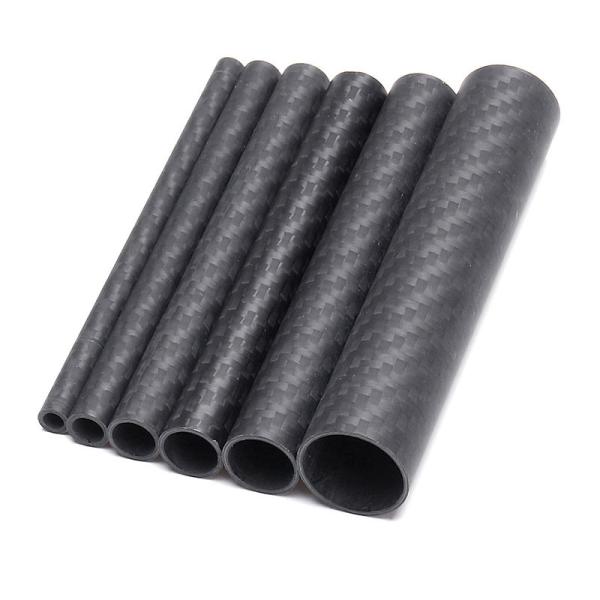 High Pressure Lightweight Round Carbon Fibre Tube Plain Weave Matte