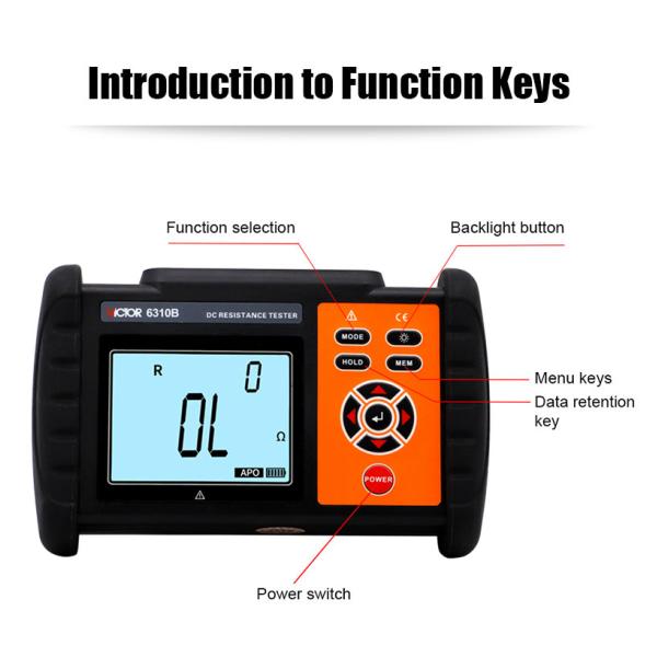 VICTOR 6310B DC Low Resistance Tester four-wire measurement 300k OHM USB data upload resolution 1uOHM