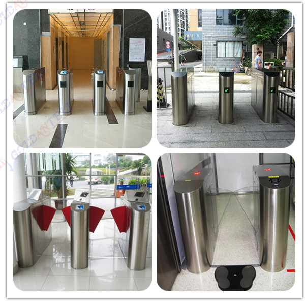RFID Flap Barrier turnstile security gate with Voice Prompt and alarm function