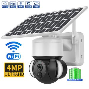 Quality 4G Solar Powered Outdoor Surveillance Cameras With Spotlight Siren Motion Detection for sale