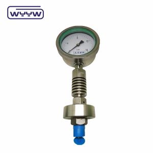 Quality 4 Inches Dial Size High Temperature Pressure Gauge Customized Pressure Range Bottom Connection Mounting for sale
