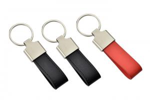 China Customized Logo Leather Key Chains Zinc Alloy Laser Engraving Mini Key Holder on sale