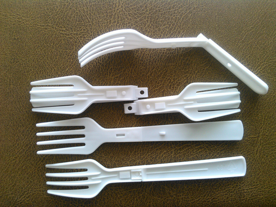white color length 145 mm folding plastic fork Instant noodles, fruit fork disposable plastic fork
