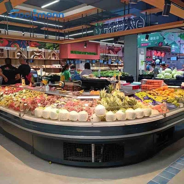 Single Temperature Meat Display Freezer 1875mm Length Electric Food Cooler