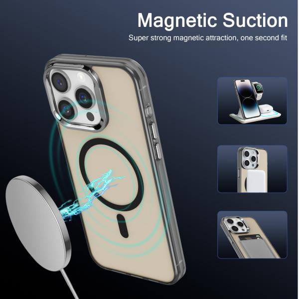 IMD Matte Clear Magnetic Magsafe Phone Case Shockproof For iPhone 15 16 Pro Max