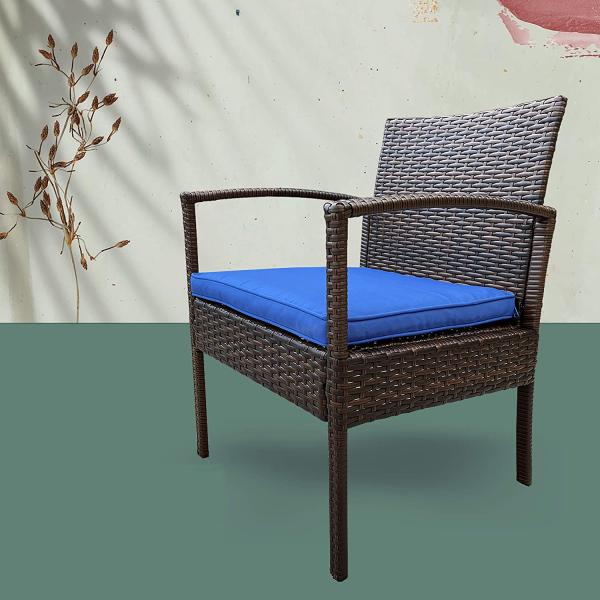 Terrace Balcony Poly Rattan Wicker Bistro Table And Chairs Set