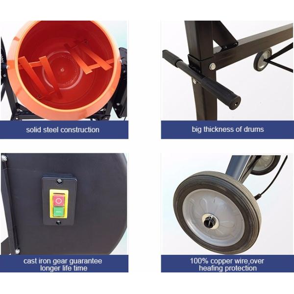 140 Liters Small Electric Concrete Mixer , Mini Cement Mixer ISO9001 Certification