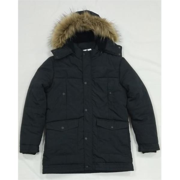 Polyester Mens Longline Padded Coat Black Long Thin Padded Coat