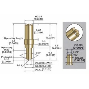 Quality 0.06mm Accuracy Innovative Micro Pogo Pin Probe KLS050-001CA for sale