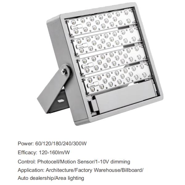 60W120W180W240W300W IP67 High Power LED Flood Light for Garden School Hospital