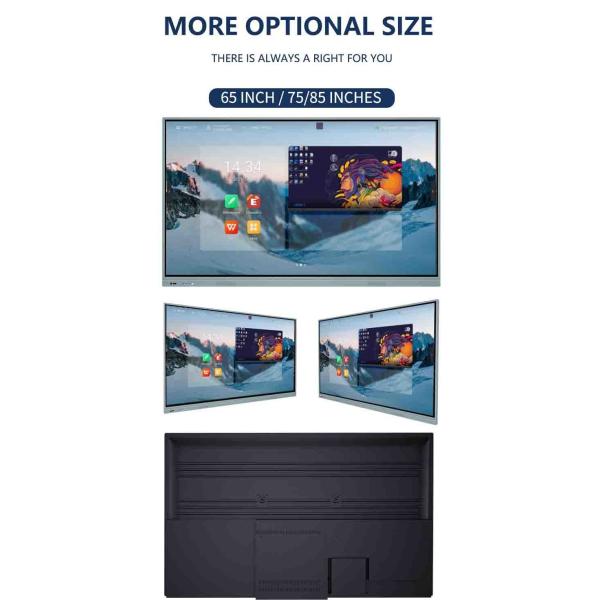 4K Touch Screen Whiteboard 98in Smart Interactive Flat Panel Dual OS