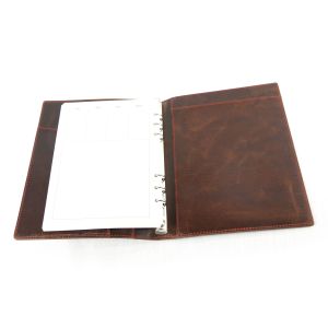 Exquisite Spiral Bound Leather Notebook , Popular Personalized Refillable