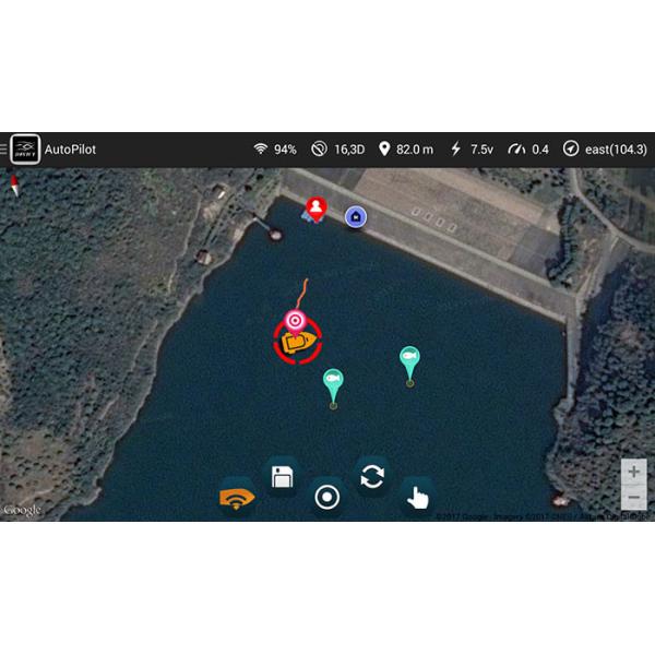 Wireles smartphone portable DEVICT GPS Autopilot with google map for bait boat