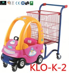 Quality Red Powder Coated Pushing Kids Shopping Carts With Toy Car / Shopping Trolley For Kids for sale