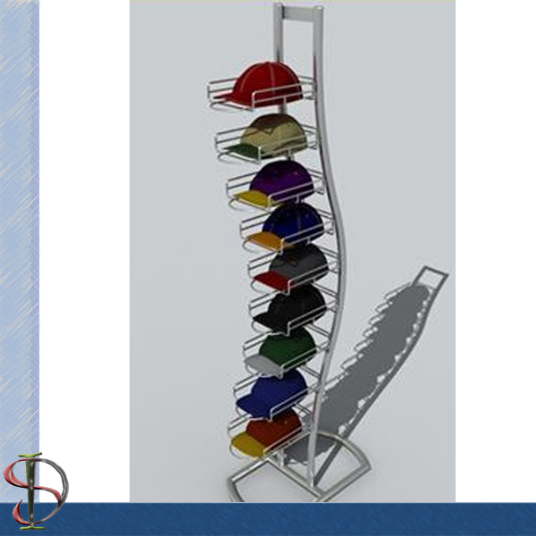 Multiple Layer Spiral Shape Baseball Cap Metal Wire Display Rack