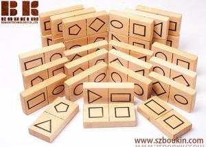 Wooden domino game geometric shape dominoes eco friendly toy kids wooden toys waldorf toy 9 X 4,5 X 1,5 cm