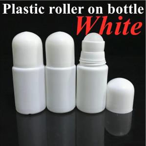 China 30ml 50ml 60ml HDPE Plastic White Plastic Deodorant Essential Oil Roll on Bottle with Roller ball on sale