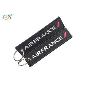 Quality Polyester Material Embroidered Name Keychain Custom Shape With Double Side for sale