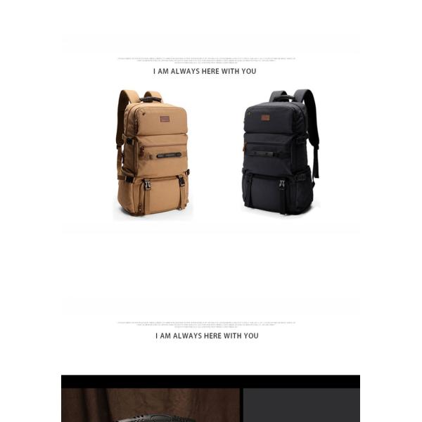 Waterproof and Damp-proof 60L Travelling Backpack with High Density Inner-Lined Canvas