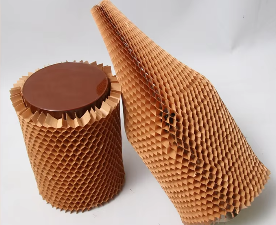 Recyclable Honeycomb Paper Sleeve Cylindrical Honeycomb Bottle Sleeve Customized