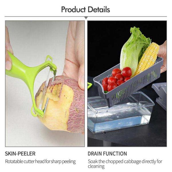 13PCS Set Multifunctional Manual Vegetable Slicer With Peeler