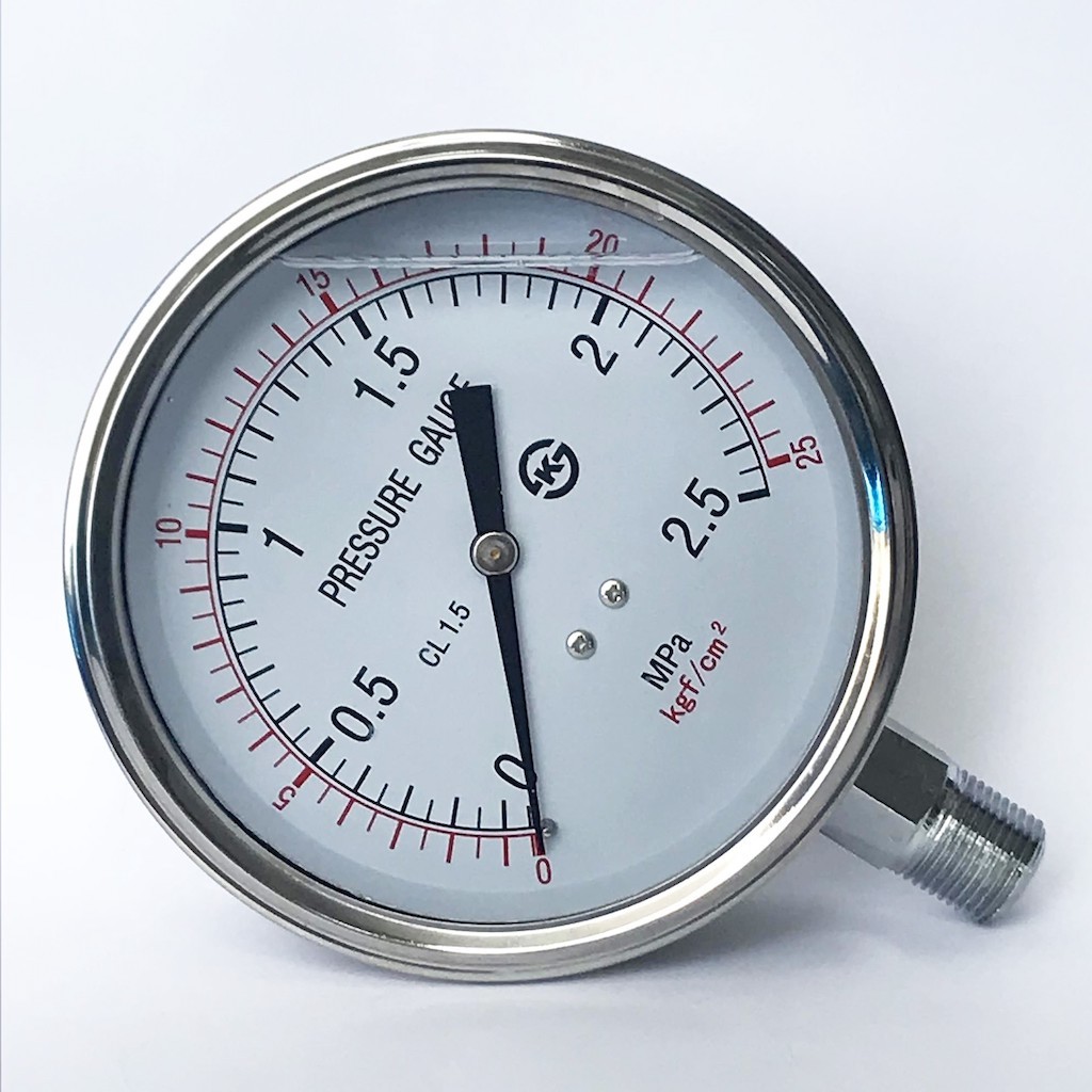 Buy cheap 100mm 2.5 MPa Silicone Oil Filled Manometer Chromed Brass Connection Liquid from wholesalers