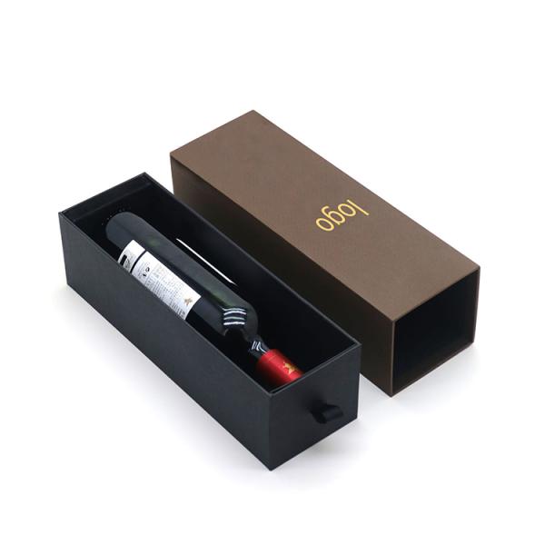 Champagne Paper Box Packaging Single Bottle Gift Red Wine Luxury Rectangle Cardboard Box