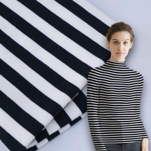 Quality 100 Cotton Interlock Fabric Breathable Striped Soft Rib Material For French Terry for sale