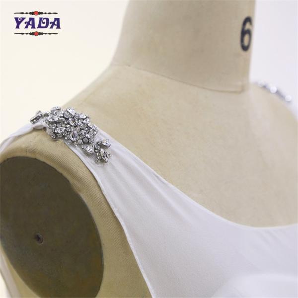 New fashion jewel beaded sleeveless long chiffon bridal sexy transparent dresses dress wedding