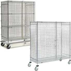 40" X 18" X 72"  Wire Utility Cart, Logistics Laundry Wire Roll Cage Container 