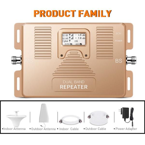 1800MHz 2100MHz Dual Band Booster 2G 3G 4G Output Power 20dBm