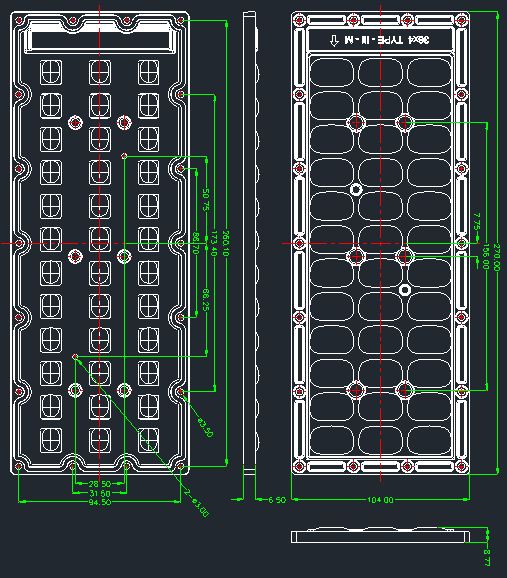120W 36 Points SMD5050 LED Street Light Module 18 Parallel PCB