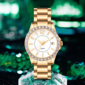 Quality Elegant Stainless Steel Alloy Case Diamond Quartz Watch Design For Women for sale