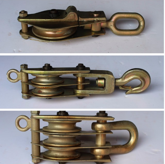 5T 8T Heavy Duty Steel Wire Rope Snatch Block Single Sheave Galvanized Optional for Transmission Line Tower Erection