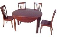 China Modern  Cherry Veneer Restaurant Round Table With Chair Set , Dining Room Tables on sale