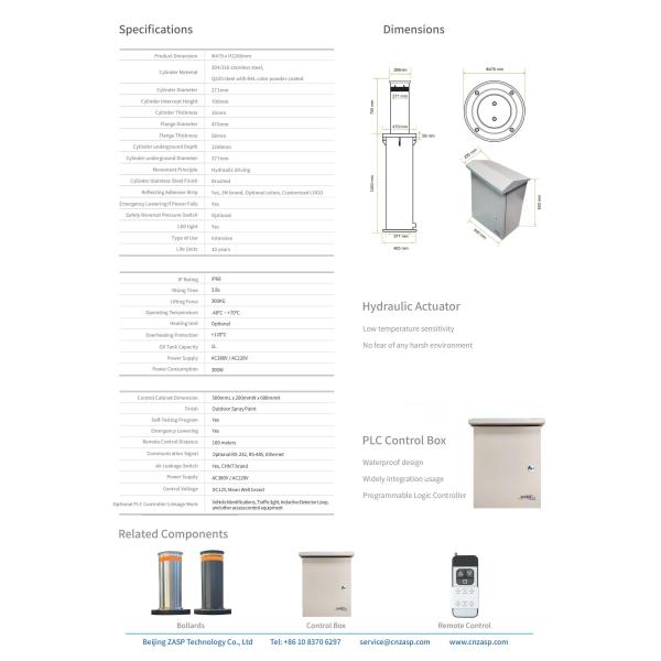 RAL Colors Retractable Automatic Bollards For Driveways Vehicle Access Control