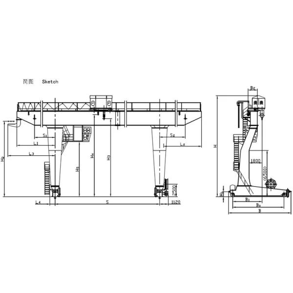 L Type Single Girder Gantry Crane With Electric Hoist CE Certification